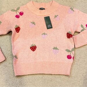 Wild Fable Pink Fruit Pattern Sweater XS